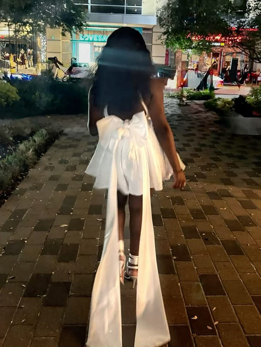 White A Line Homecoming Dress Short Party Dress    fg7727