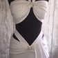 White Halter Short Evening Dress Cocktail Dresses Short Party Dress  fg8013