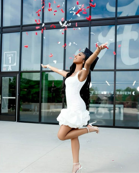 White Short Prom Dress Birthday Party Dress Homecoming Dress   fg8128