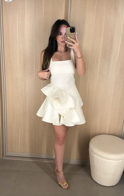 White Short Evening Dress Cocktail Dresses Short Party Dress    fg7831