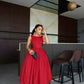 Red A Line Red Midi Party Dress Formal Evening Dress    fg7519