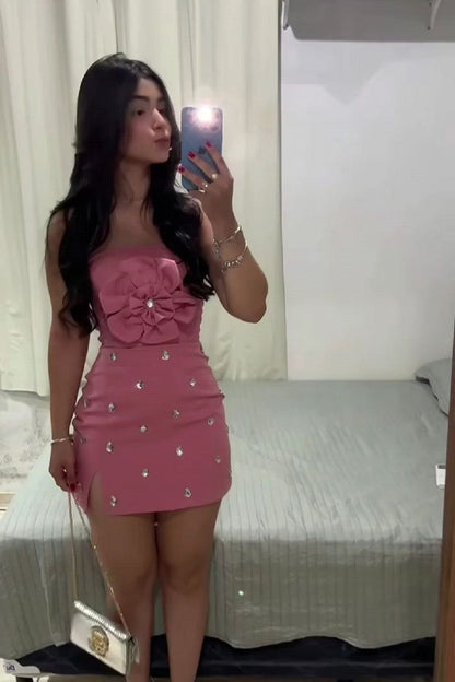 Pink Sheath Homecoming Dress Short Birthday Party Dress    fg7719