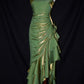 Charming Mermaid High Low Satin Straps Party Dress Vintage Style Prom Dress       fg5848