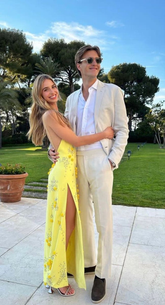 New Arrive Yellow Party Dress Evening Dress Long Prom Dresses    fg7866