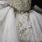 Strapless Beaded High Low Tulle Wedding Dress,Prom Gown fg8933