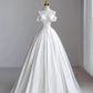 A Line Off Shoulder White Long Bridal Gown Wedding Dress    fg7829