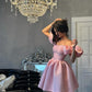 A Line Pink Short Evening Dress Cocktail Dresses Short Party Dress    fg7851