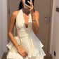 A Line White Short Evening Dress Cocktail Dresses Short Party Dress    fg7854