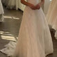 A Line White Off Shoulder Long Princess Wedding Dress    fg8132