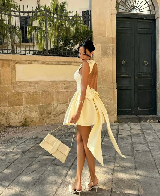 Sleeveless High-Waist Mini Dress Homecoming Dress Short Party Dress    fg7801