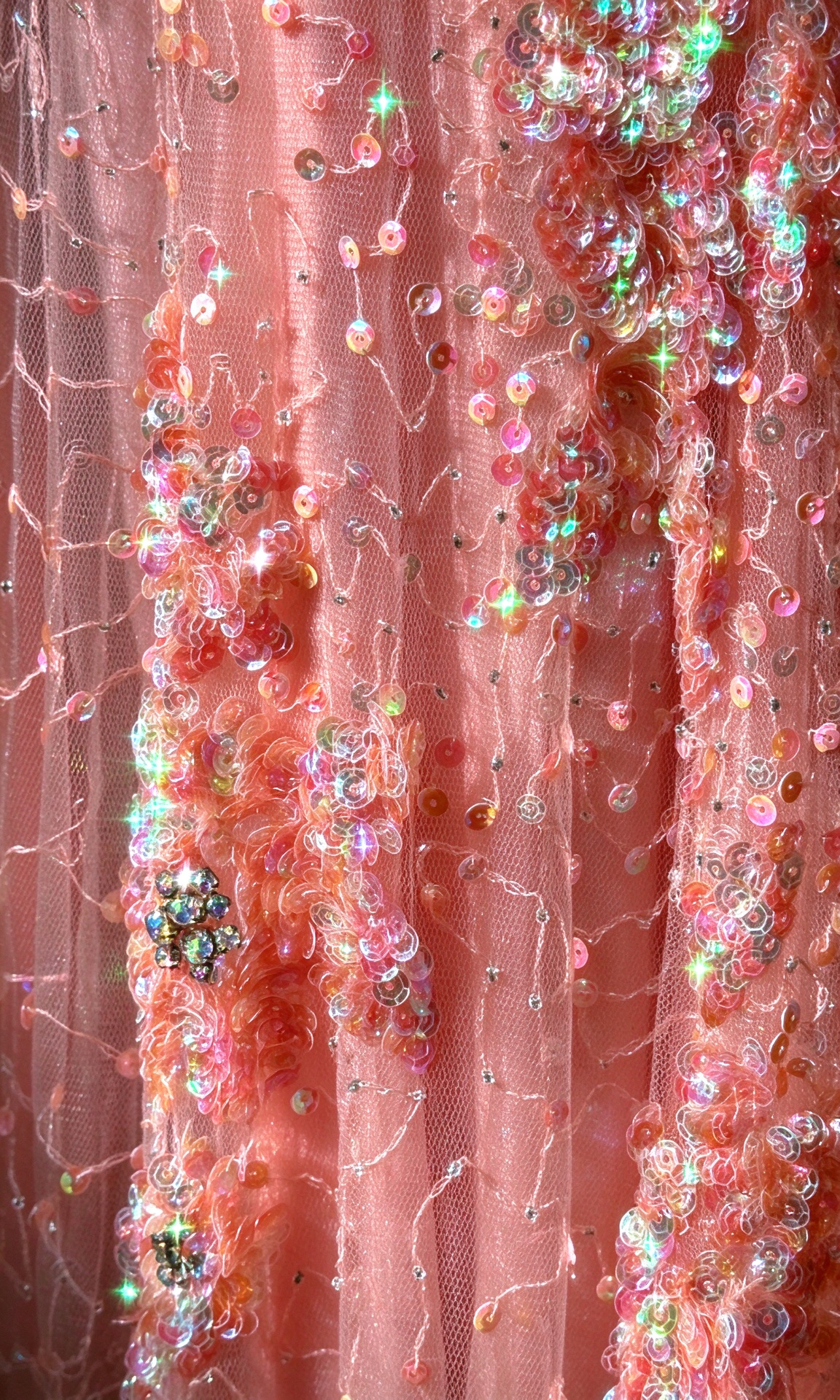 Coral Strapless Sequin Mermaid Evening Dress With Slit fg9128
