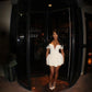 A Line White Off Shoulder Homecoming Dress Short Evening Dress Cocktail Dresses Short Party Dress   fg7928