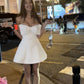 White A Line Birthday Outfit Short Evening Dress Short Party Dress Cocktail Dresses Homecoming Dress   fg8076