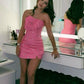 Pink Sheath Homecoming Dress Short Birthday Party Dress    fg7719
