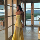 Strapless Long Mermaid Prom Dresses 2025 Yellow Party Dress Evening Dress   fg7867
