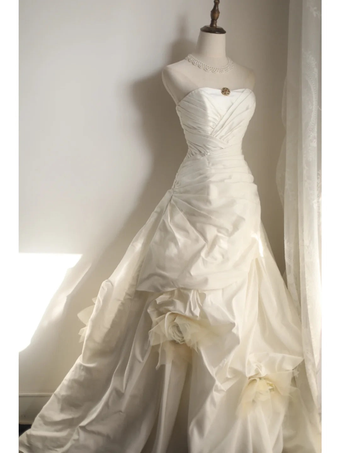A Line White Party Dress Long Evening Dress Princess Wedding Dress    fg8107