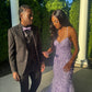 Lilac Spaghetti Straps Mermaid Long Prom Dress Evening Party Dresses  fg7718