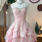 Pink Short Prom Dress Birthday Party Dress Homecoming Dress   fg8129