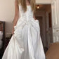A Line Lace Up Back Strapless Wedding Dresses,Simple Bridal Gowns,Long Beautiful Bridal Gown      fg8071