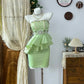 Green Vintage Evening Dress Elegant Sleeveless Short Prom Party Dress    fg8176
