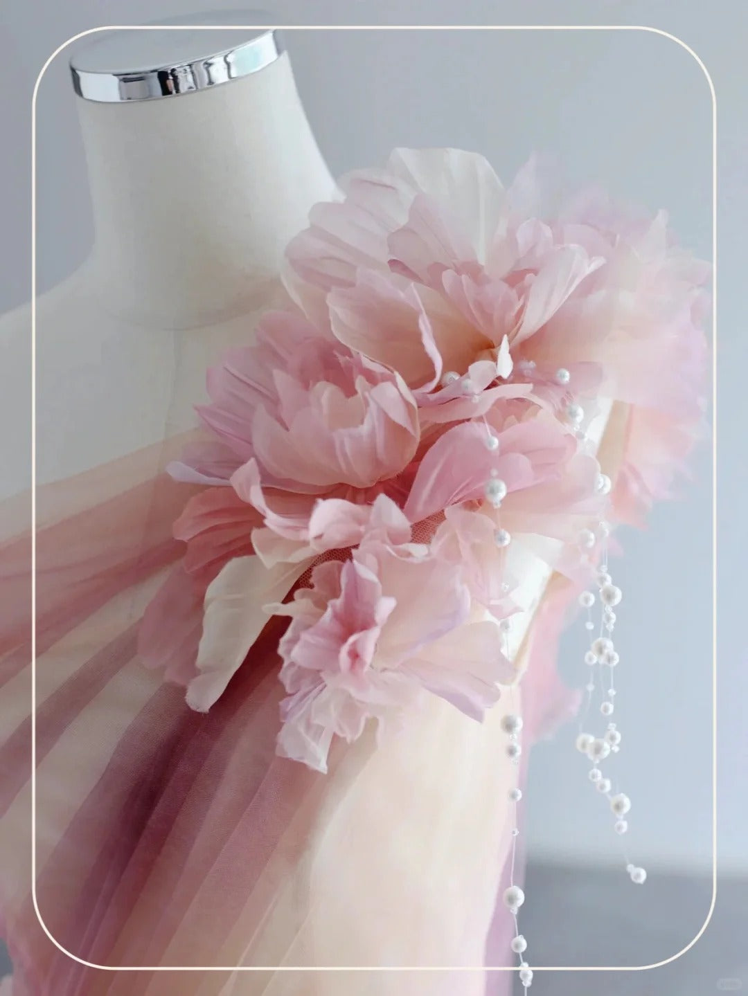 Elegant Formal Dress with 3D Flowers, A-Line Evening Party Dress  fg7527