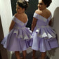 Lavender Bridesmaid Dresses Knee Length Wedding Party Gowns Plus Size Custom Made   fg8195