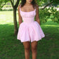Pink A Line Short Prom Dress Birthday Party Dress Homecoming Dress   fg8145