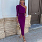 Purple One Shoulder Sheath Prom Dress      fg5463