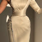 Elegant Ivory One-shoulder Long-Sleeve Sheath Prom Dresses with Sequins    fg677