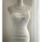 Mermaid White Party Dress Long Evening Dress Princess Wedding Dress    fg8108
