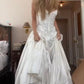 A Line Lace Up Back Strapless Wedding Dresses,Simple Bridal Gowns,Long Beautiful Bridal Gown      fg8071