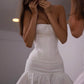 Jolie robe de bal courte blanche à lacets dans le dos fg7470