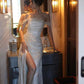 Shinny High Slit  Women Formal Evening Party Prom Gowns   fg2242