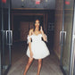 A Line White Short Evening Dress Cocktail Dresses Short Party Dress   fg7877
