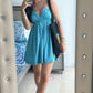 A Line Blue Short Prom Dress Birthday Party Dress Homecoming Dress   fg8184