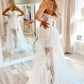 Transparente Spitzenapplikationen, Ballkleider, trägerlos, formelles Kleid, fg6666