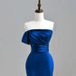 Royal Blue Satin Mermaid Long Party Dress, Royal Blue Prom Dress        fg6663