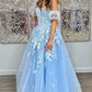 A-Line Appliques Plunge V Long Prom Dress with Detachable Sleeves           fg6370