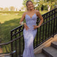 Lilac Tulle Appliques Mermaid Long Prom Dress        fg6431