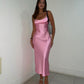 Pink Simple Spaghetti Straps Prom Dresses        fg6401