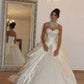 Floor-Length Ball Gown Sweetheart Tulle Sleeveless Ruffles Wedding Dresses     fg6117