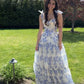 Schönes Chiffon-Ballkleid mit Blumenmuster in A-Linie für Junioren/Senioren fg6661