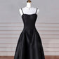 Elegant Black A Line Satin Long Prom Dress Formal Evening Dress     fg6742