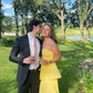 Yellow Strapless A-line Long Prom Dress,Evening Dress      fg6623
