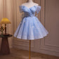 Fairy Off the Shoulder Lace Short Homecoming Dresses       fg6048