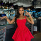 Sexy Red Lace A-line Short Mini Homecoming Dress       fg6014