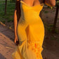 Romantic Ruffle Ruched High Low Maxi Dress Charming Evening Party Dress  fg7758