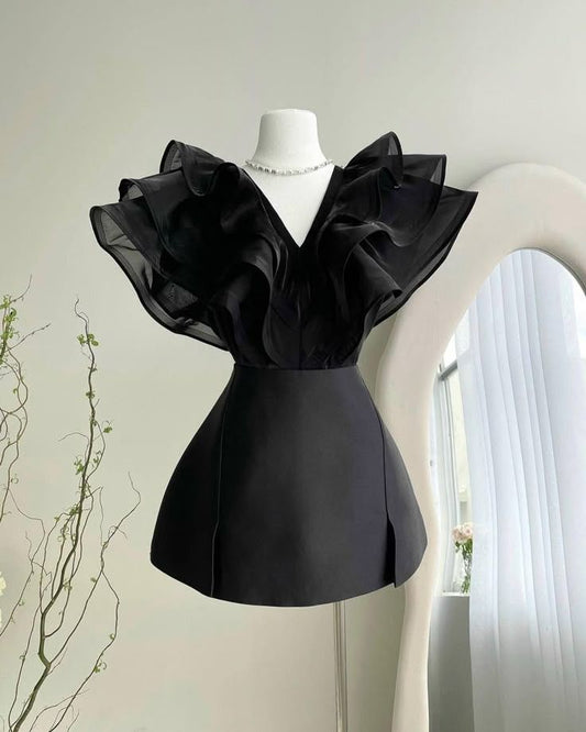V Neck Short Evening Dress Cocktail Dresses Short Party Dress    fg7862