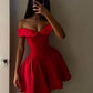 Off the Shoulder Red Homecoming Dresses Little Party Dress      fg5632