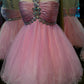 Pink Short Evening Dress Homecoming Dress Short Party Dress    fg7785